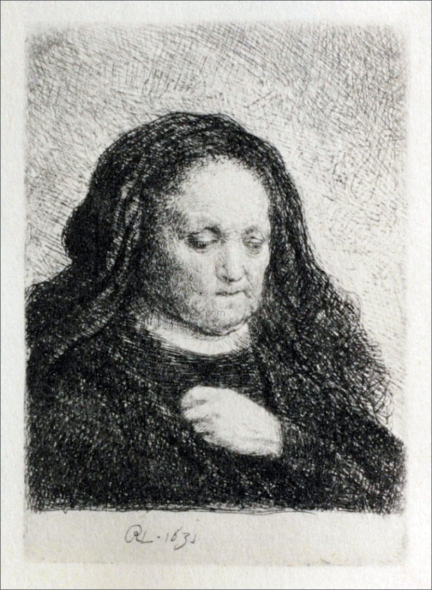  Rembrandt Van Rijn Rembrandt's Mother in a Black Dress, as Small Upright Print - Canvas Print