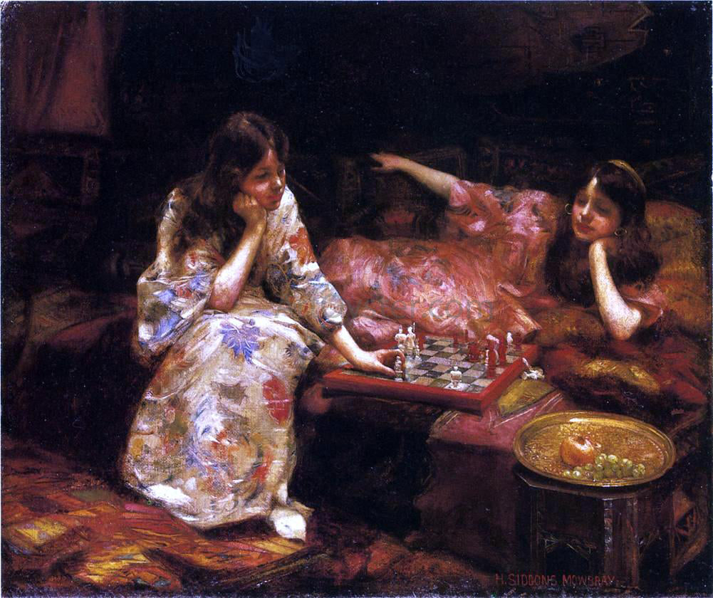  Henry Siddons Mowbray Repose - A Game of Chess - Canvas Print