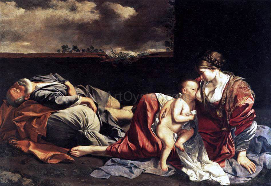  Orazio Gentileschi Rest on the Flight into Egypt - Canvas Print