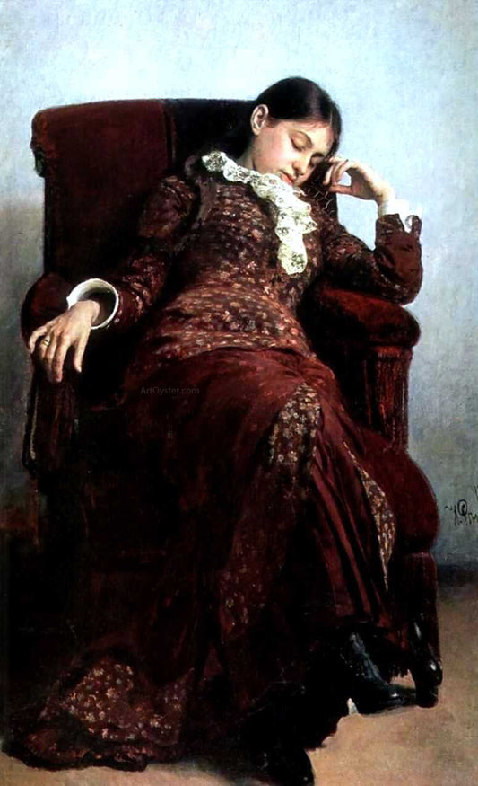  Ilia Efimovich Repin Rest. Portrait of Vera Repina, Artist's Wife - Canvas Print