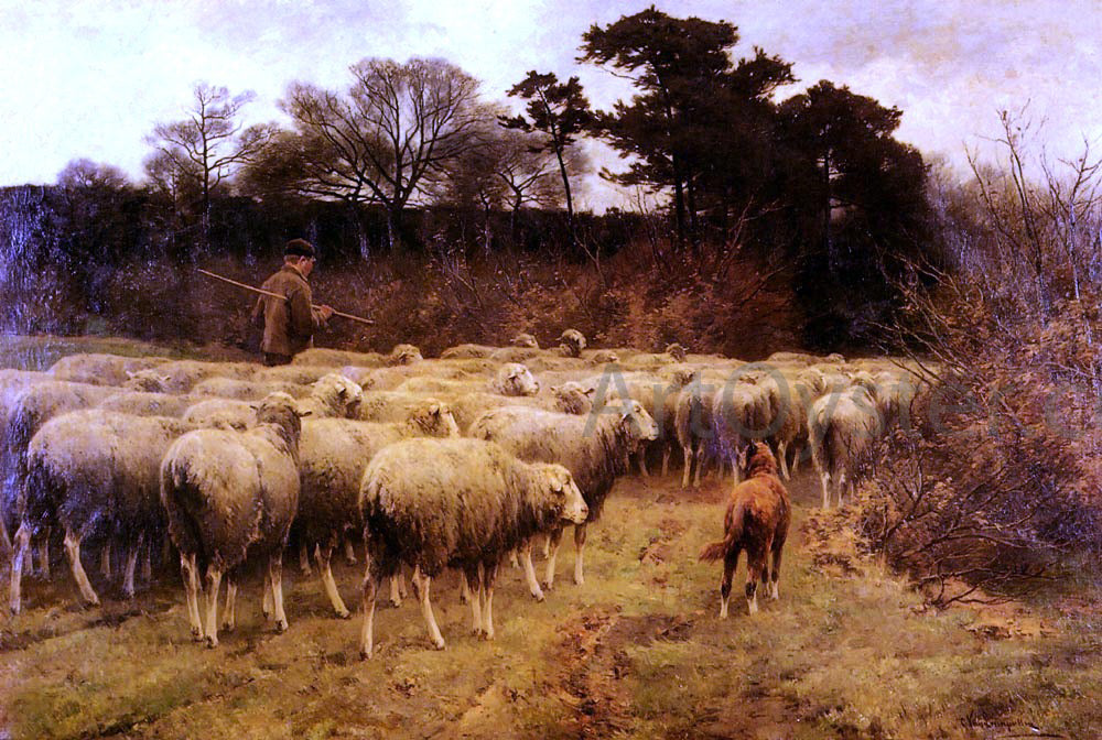  Cornelis Van Leemputten A Return of the Flock - Canvas Print