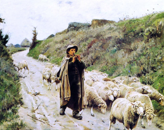  Charles Sprague Pearce Return of the Flock - Canvas Print