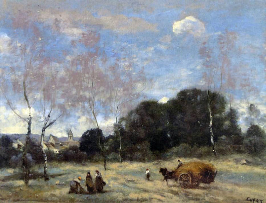  Jean-Baptiste-Camille Corot Return of the Hayers to Marcoussis - Canvas Print