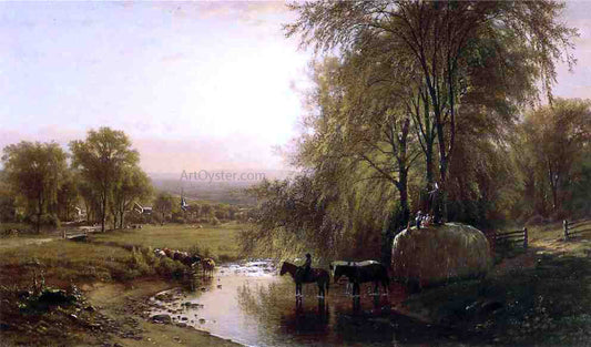  James McDougal Hart Returning from Harvest - Canvas Print