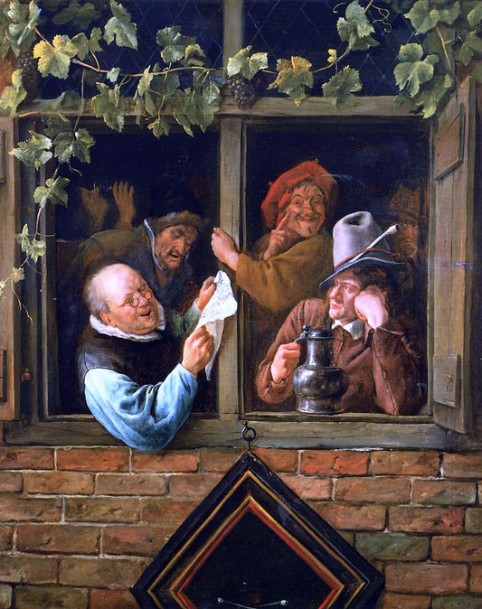  Jan Steen Rhetoricians at at Window - Canvas Print
