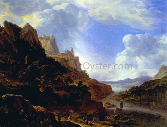  Herman Saftleven Rhineland Fantasy View - Canvas Print