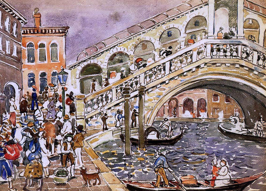  Maurice Prendergast Rialto Bridge (also known as The Rialto Bridge, Venice) - Canvas Print