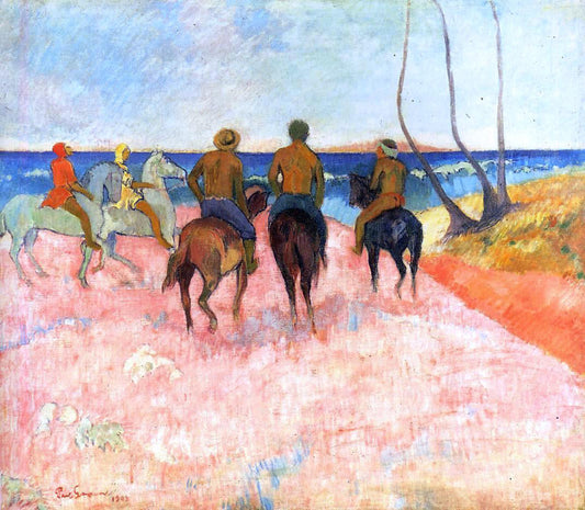  Paul Gauguin Riders on the Beach - Canvas Print