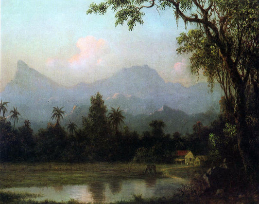  Martin Johnson Heade Rio de Janeiro, South American Scene with Cabin - Canvas Print