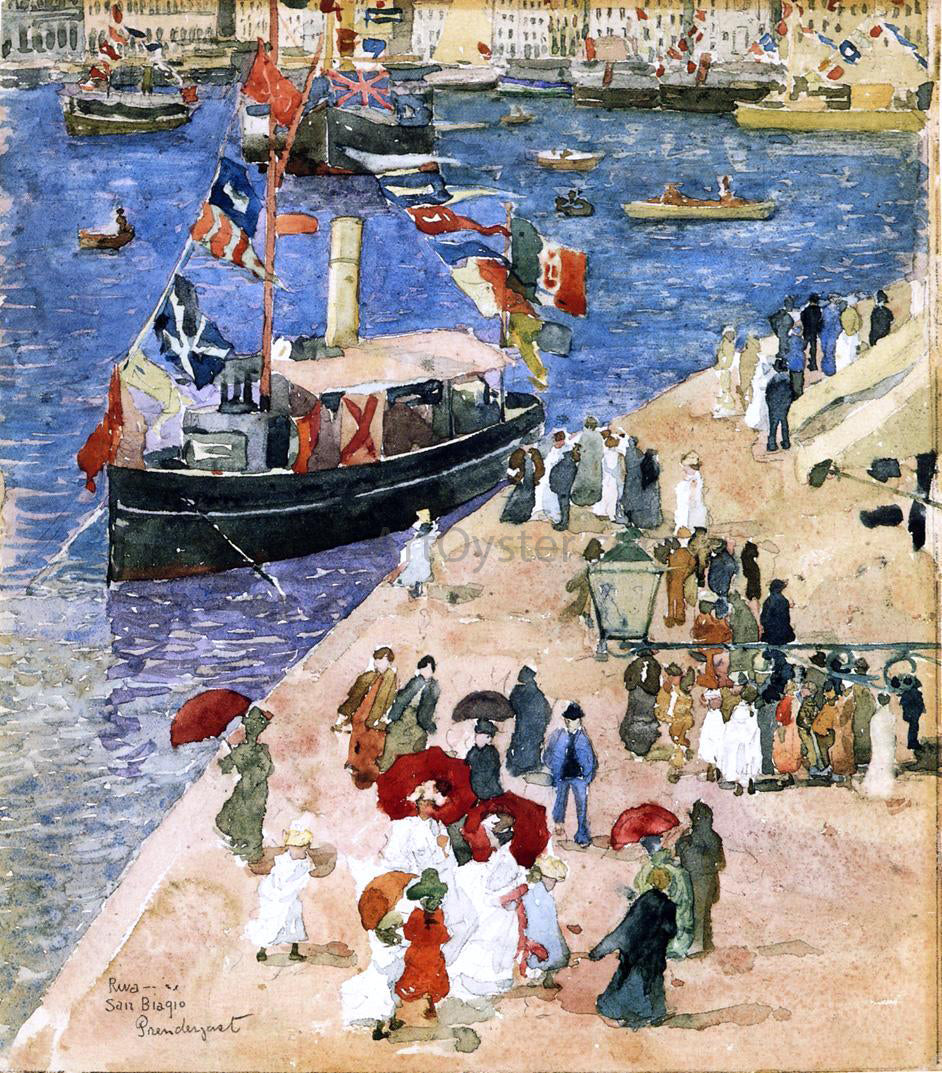  Maurice Prendergast Riva San Biagio, Venice - Canvas Print