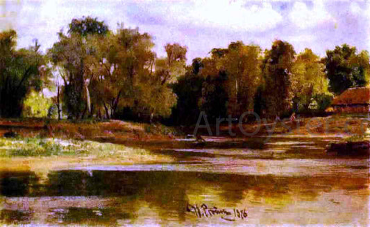  Ilia Efimovich Repin River Bank - Canvas Print