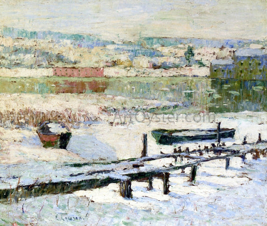  Ernest Lawson River in Winter - Canvas Print
