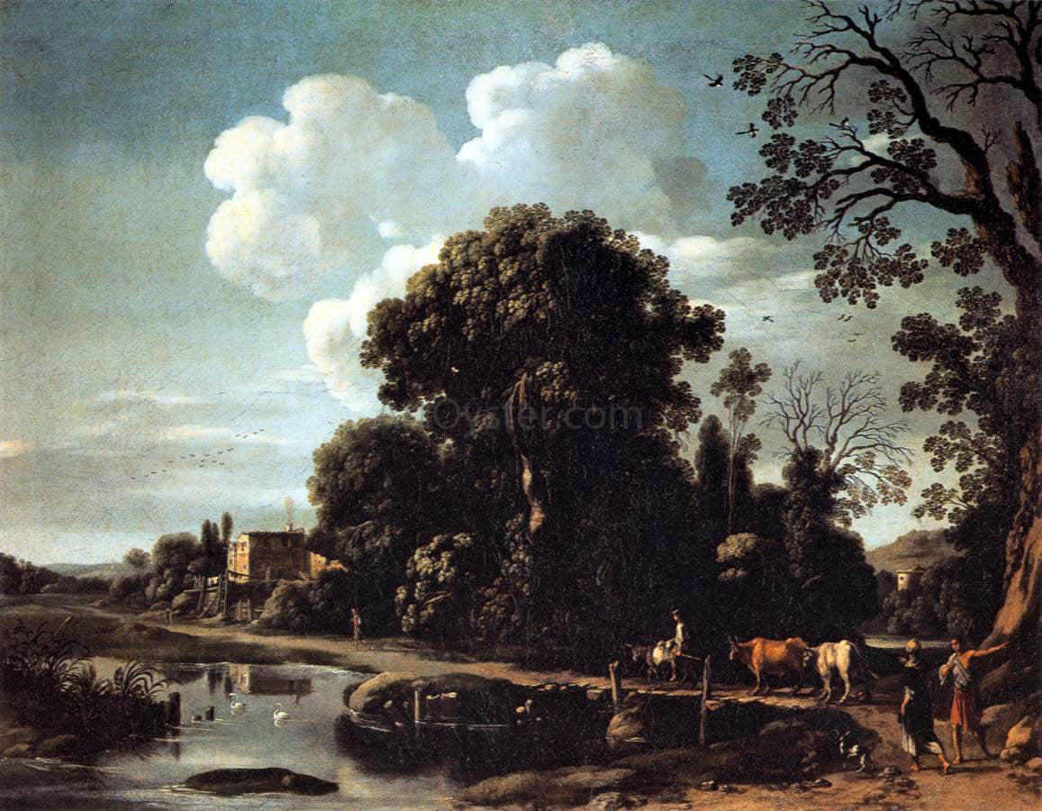  Filippo Napoletano River Landscape - Canvas Print