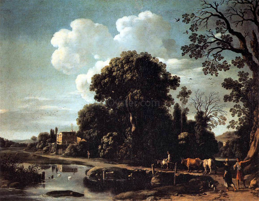  Filippo Napoletano River Landscape - Canvas Print