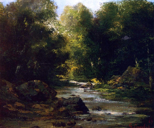  Gustave Courbet River Landscape - Canvas Print