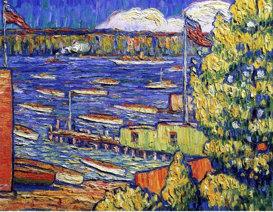  Middleton Manigault River Scene (also known as A Flotilla on the Hudson) - Canvas Print