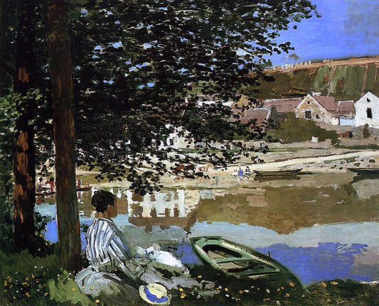  Claude Oscar Monet A River Scene at Bennecourt - Canvas Print