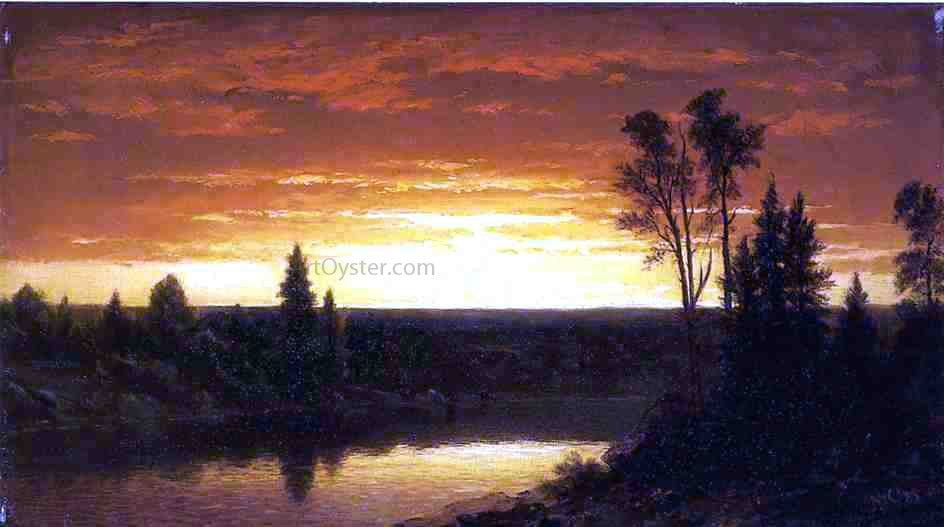  John W Casilear River Sunset - View of the Catskills - Canvas Print