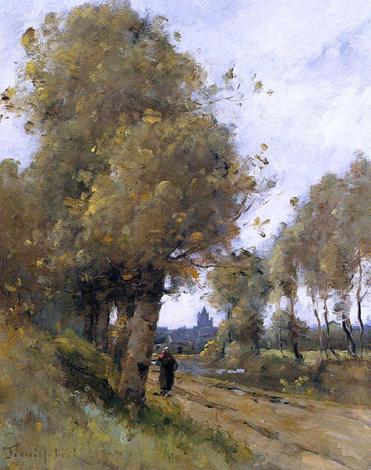  Paul Desire Trouillebert Road by the Side of the River Morbihan - Canvas Print