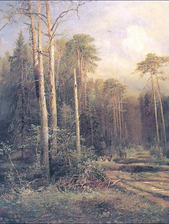  Alexei Kondratevich Savrasov Road in a forest - Canvas Print