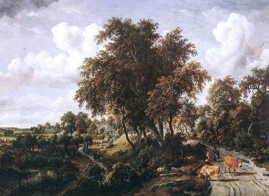  Meyndert Hobbema Road on a Dyke - Canvas Print