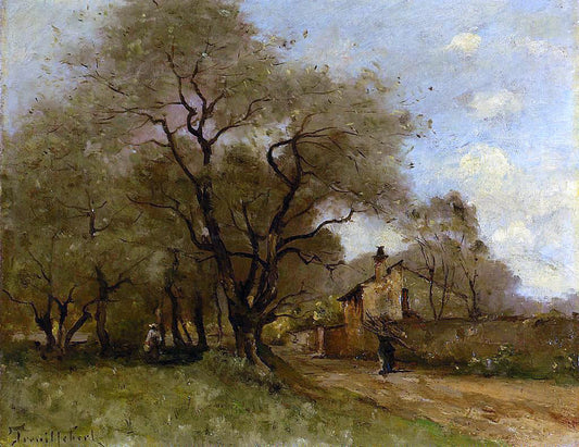  Paul Desire Trouillebert Road on the Edge of a Village - Canvas Print
