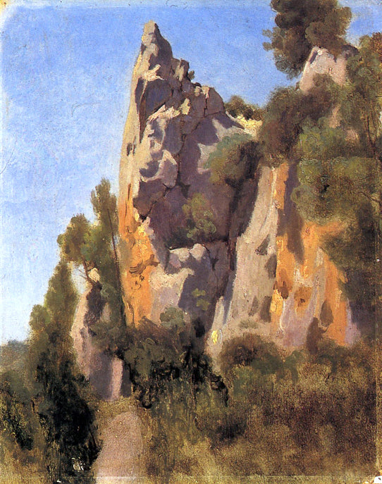  Jean-Baptiste-Camille Corot Rocks at Civita Castellana - Canvas Print