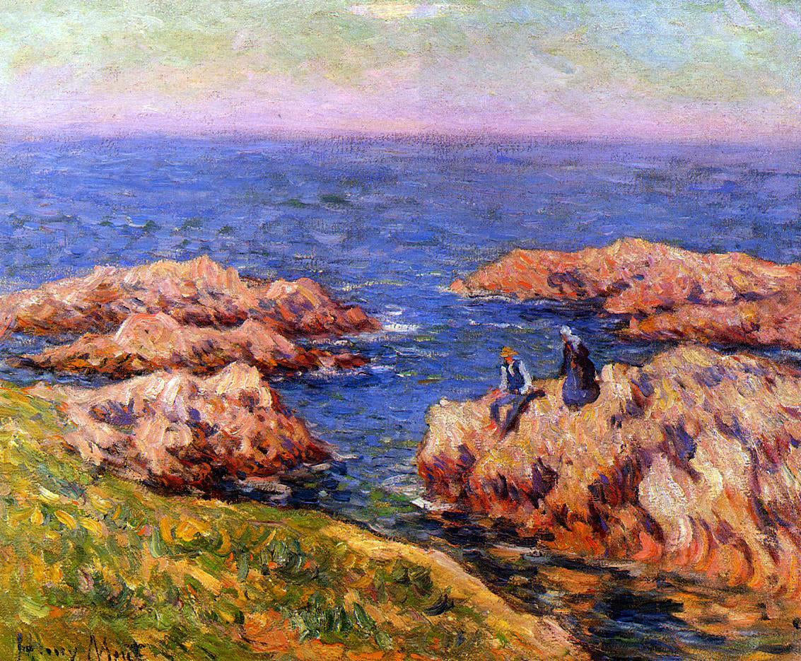  Henri Moret Rocky Coast, Brittany - Canvas Print