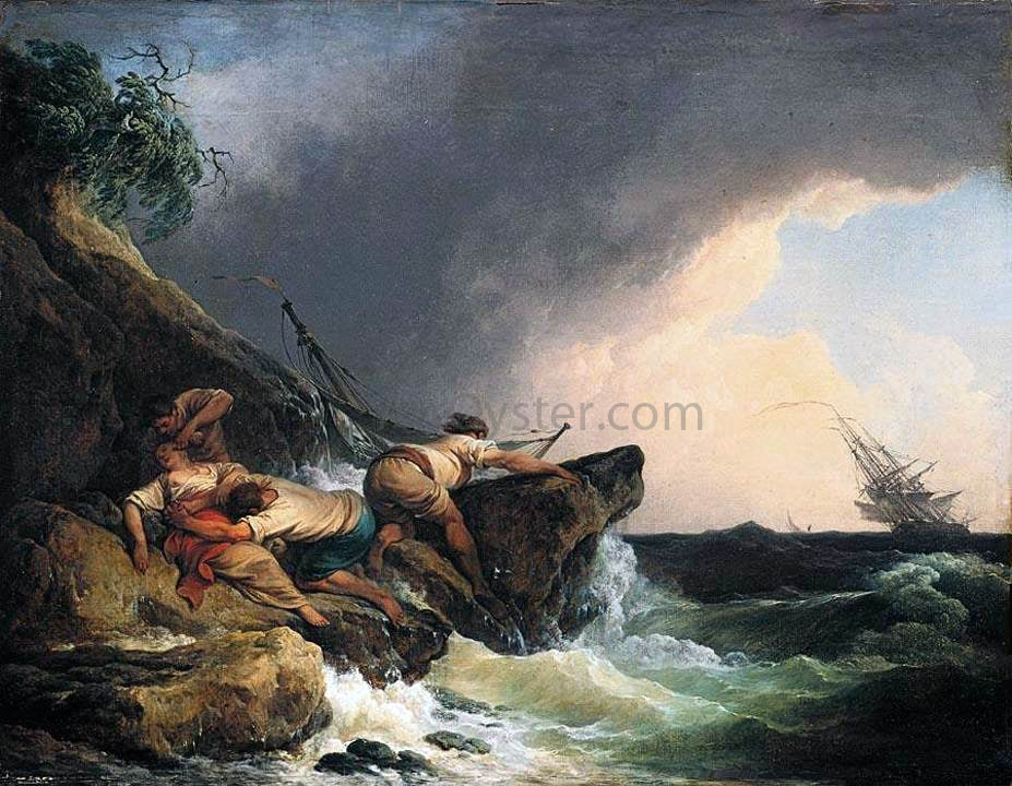  Philip Jacques De Loutherbourg Rocky Coastal Landscape in a Storm - Canvas Print