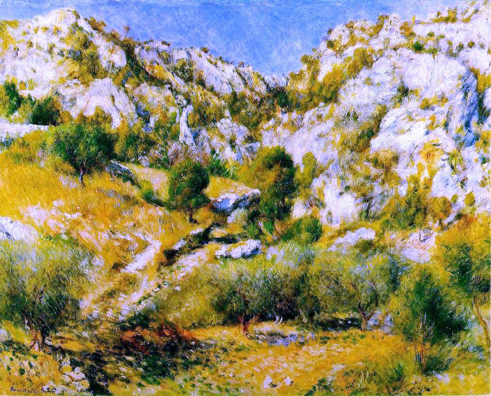  Pierre Auguste Renoir Rocky Craggs at l'Estaque - Canvas Print