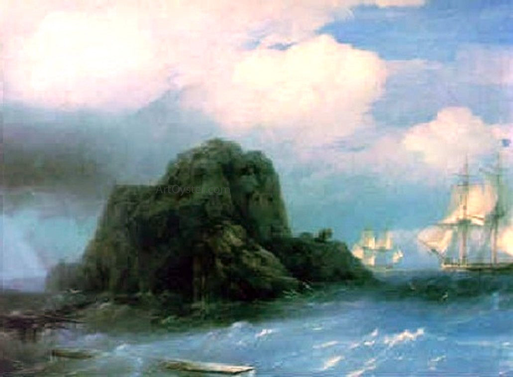  Ivan Constantinovich Aivazovsky Rocky Island - Canvas Print