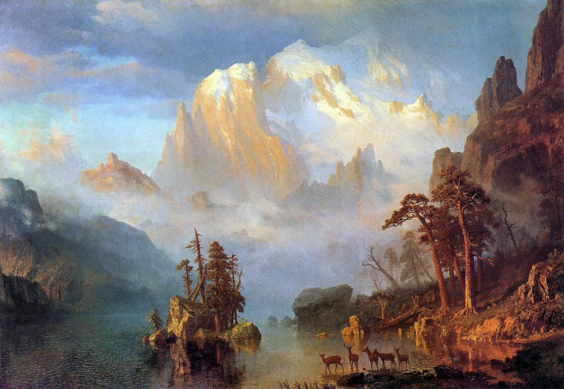  Albert Bierstadt Rocky Mountains - Canvas Print