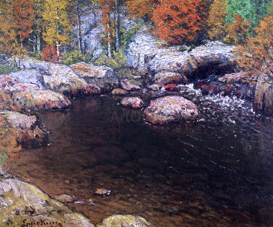  John Joseph Enneking Rocky Pool - Canvas Print