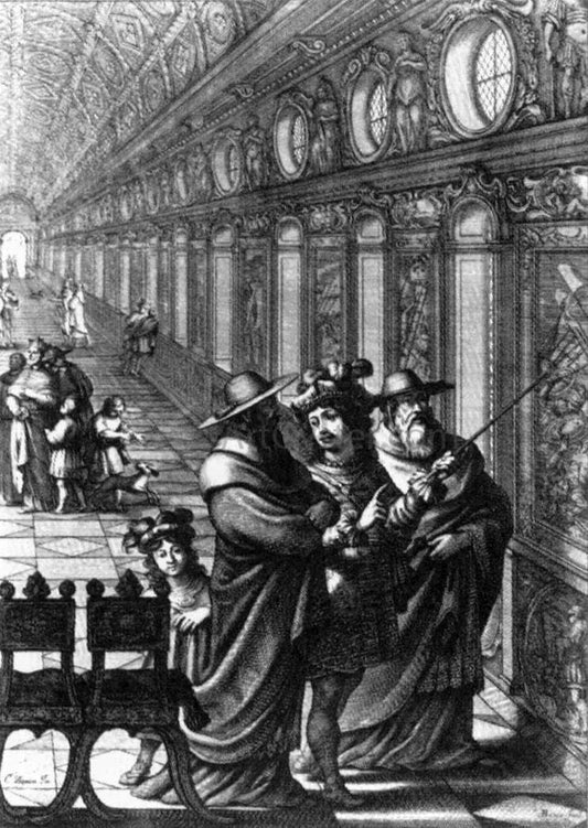 Abraham Bosse Roger Showing a Gallery of Paintings to Several Cardinals - Canvas Print