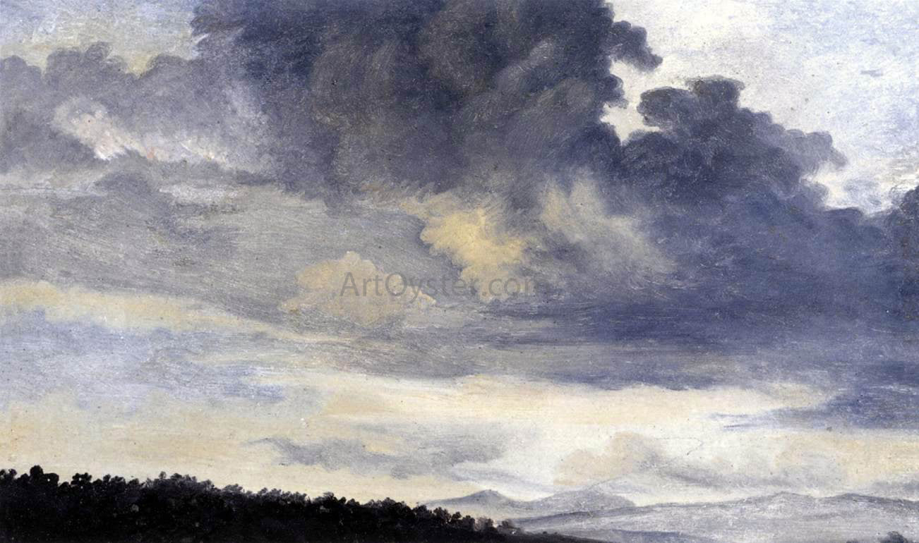  Pierre-Henri De Valenciennes Rome: Study of Clouds - Canvas Print