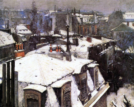  Gustave Caillebotte Rooftops Under Snow - Canvas Print