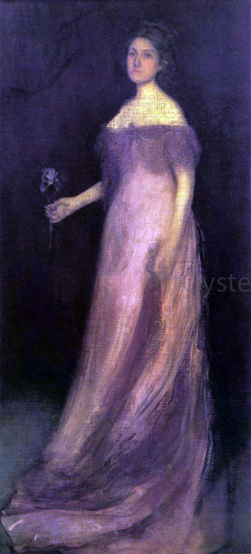  James McNeill Whistler Rose and Green: The Iris - Portrait of Miss Kinsella - Canvas Print