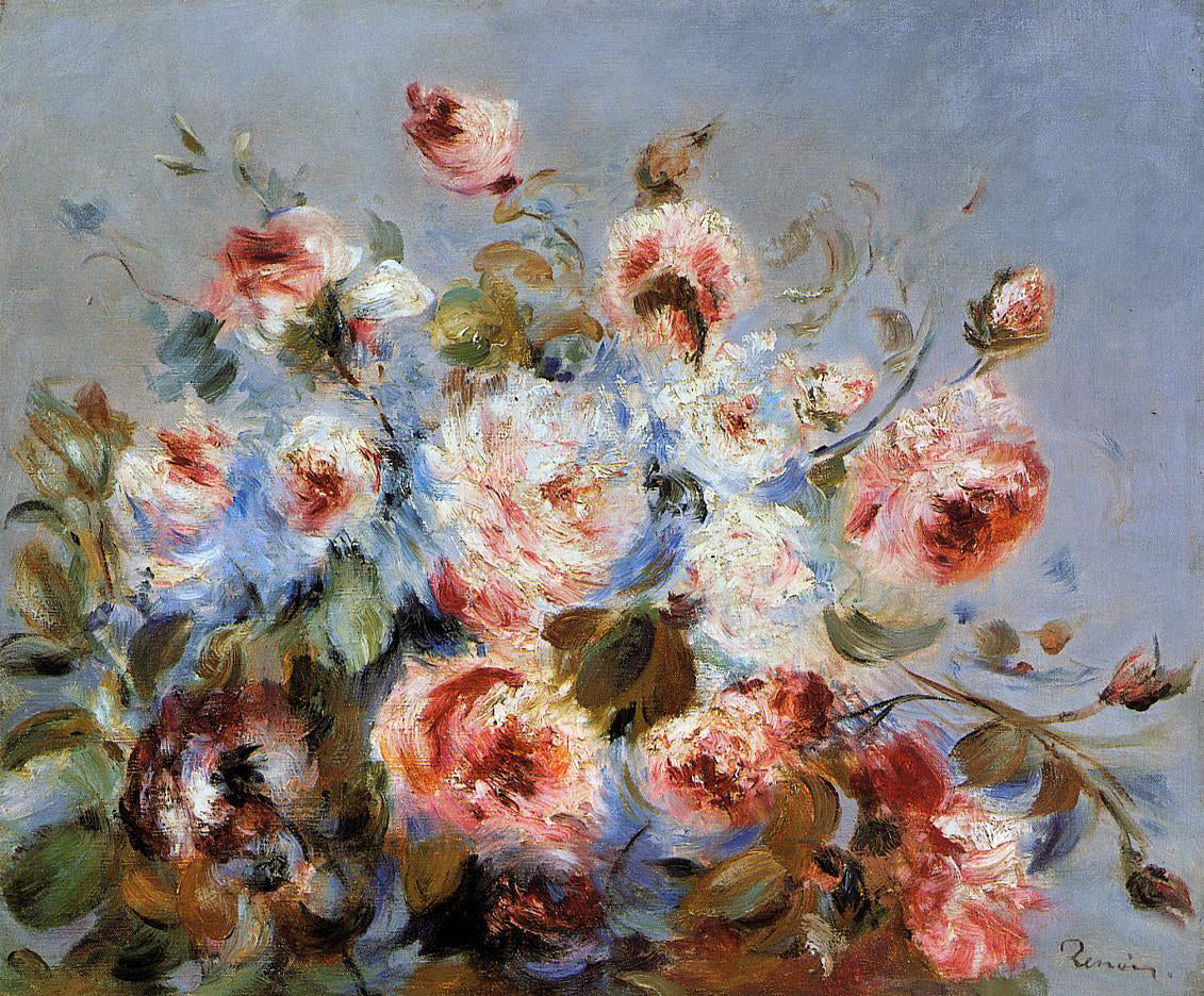  Pierre Auguste Renoir Roses from Wargemont - Canvas Print