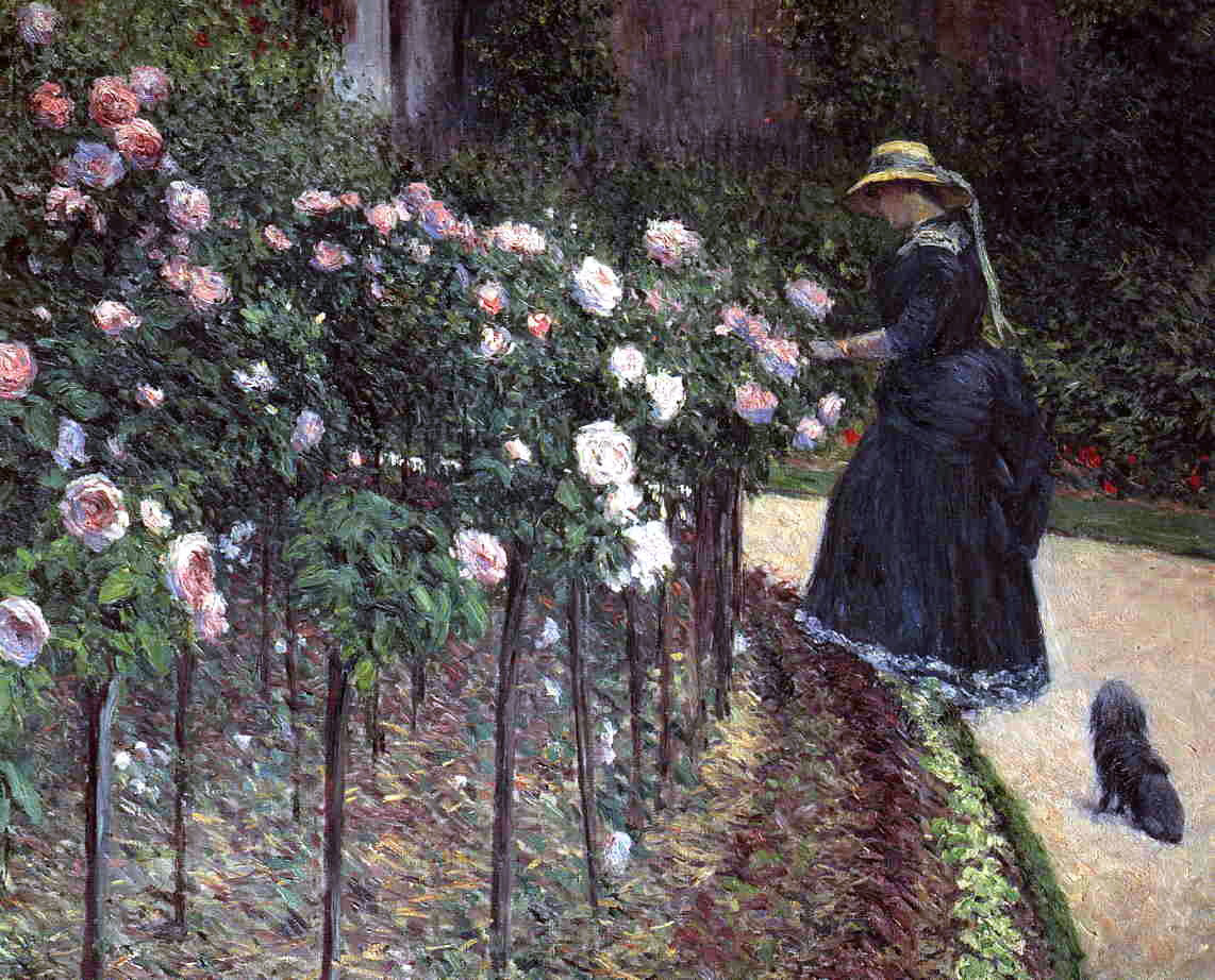  Gustave Caillebotte Roses, Garden at Petit Gennevilliers - Canvas Print