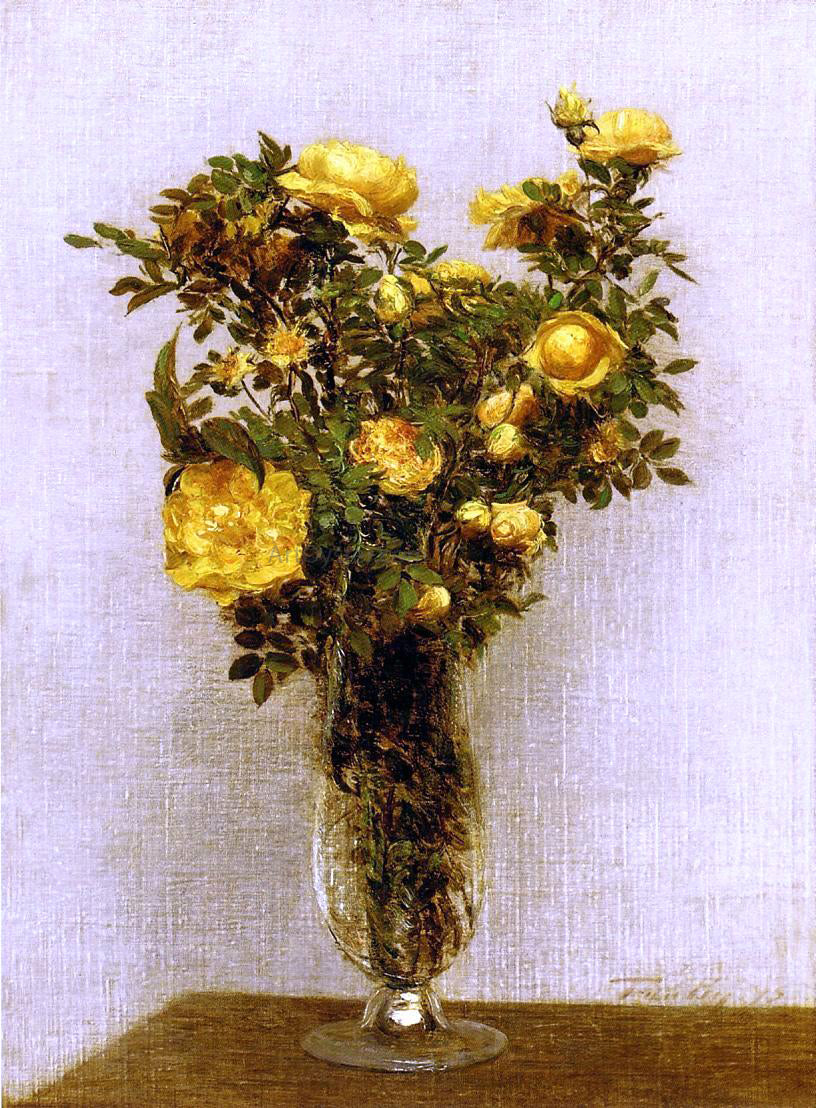  Henri Fantin-Latour Roses Lying on Gold Velvet - Canvas Print