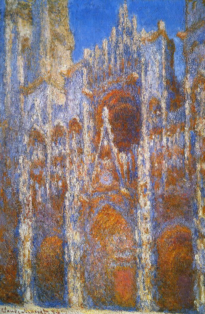  Claude Oscar Monet Rouen Cathedral, Sunlight Effect - Canvas Print