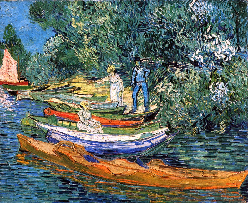  Vincent Van Gogh Rowing Boats on the Banks of the Oise - Canvas Print
