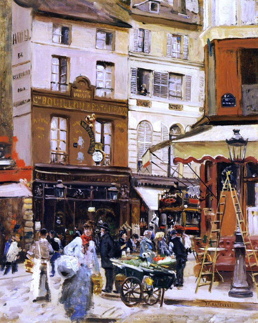  Jean-Francois Raffaelli Rue de Montmartre - Canvas Print