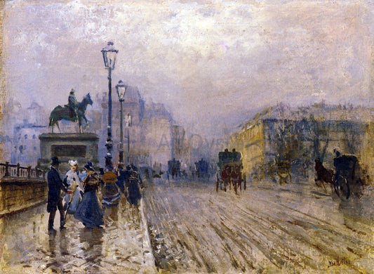  Giuseppe De Nittis Rue de Paris with Carriages - Canvas Print