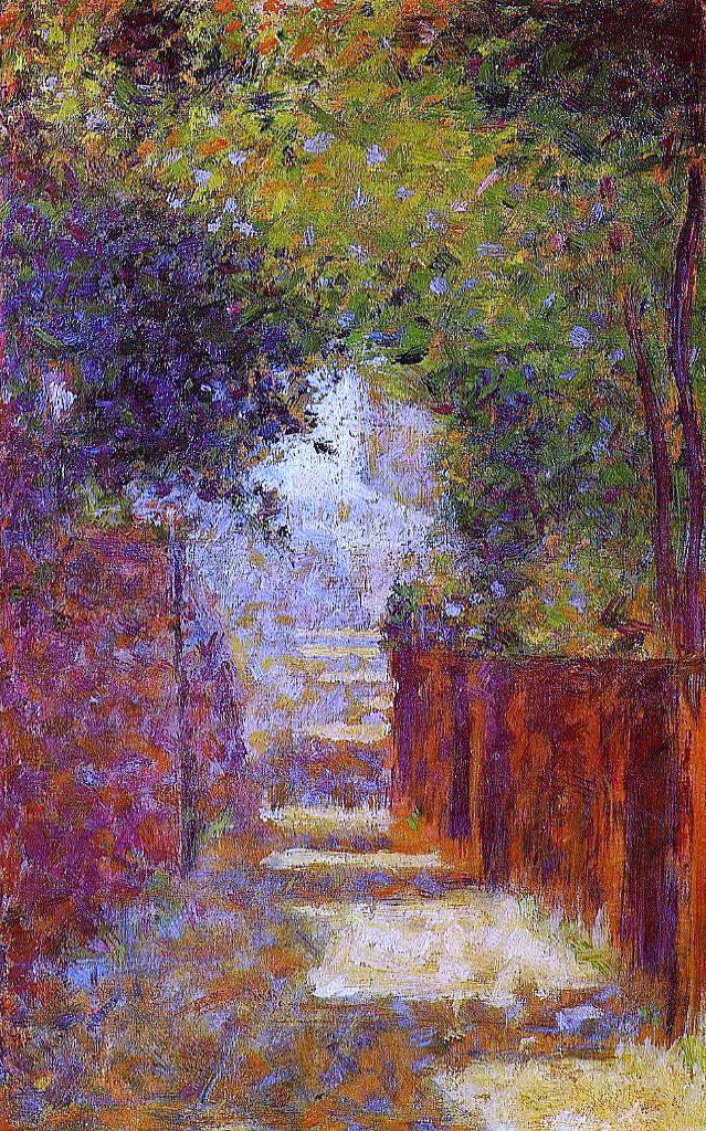  Georges Seurat Rue Saint-Vincent, Montmartre, in Spring - Canvas Print