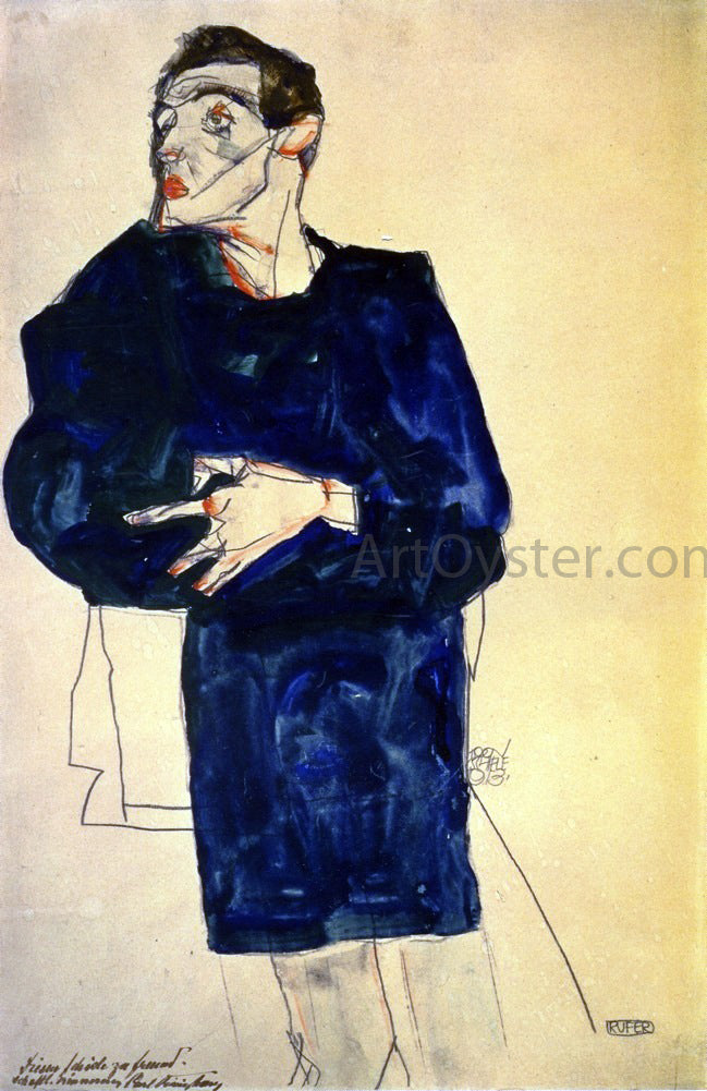  Egon Schiele Rufer - Canvas Print