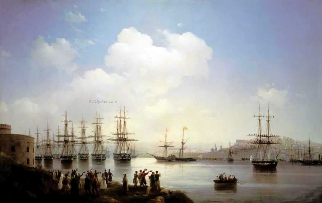  Ivan Constantinovich Aivazovsky Russian Squadron on the Raid of Sevastopol - Canvas Print