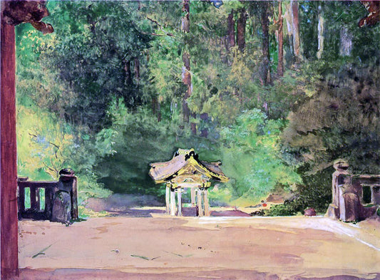  John La Farge Sacred Font in the Temple of Iyemitsu, Nikko, From the Platform of the Second Gate - Canvas Print