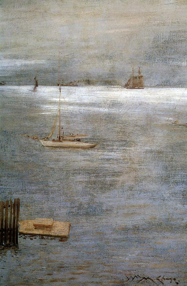  William Merritt Chase Sailboat at Anchor - Canvas Print