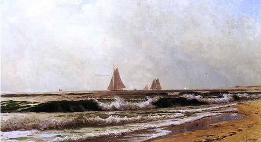  Alfred Thompson Bricher Sailboats along the Shore (also known as Southampton Beach) - Canvas Print
